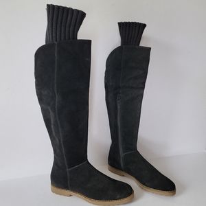 Corso Como Radar Suede Leather Upper Over-The-Knee Flat Boots. Size 7M
